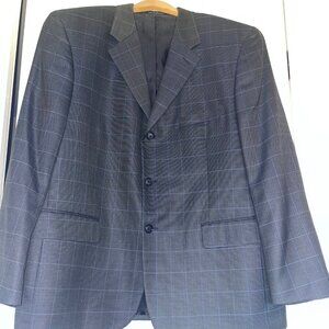 Alfani Men's Dark Gray/Blue Plaid Sport Coat (44S)